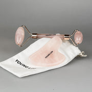 Young LDN Gua Sha Stone & Jade Roller Rose Quartz Gua Sha & Facial Roller Set